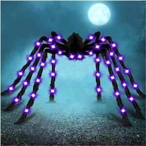 78" Jumbo Halloween Light up Spider Scary Giant Spider for Indoor Outdoor